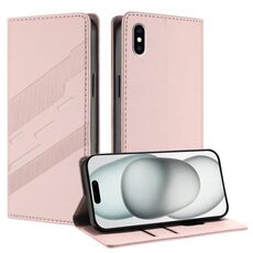 Per iPhone XS Max Custodia per telefono in pelle retrò con portafoglio multifunzionale in rilievo (rosa)