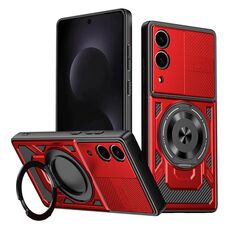 Per Samsung Galaxy S25 Edge 5G Armor Supporto Rotante MagSafe Custodia per Telefono (Rosso)