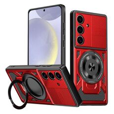 Per Samsung Galaxy S25 / S24 5G Armor Rotating Holder MagSafe Custodia per telefono (rosso)
