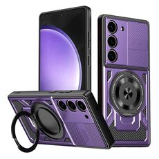 Per Samsung Galaxy S23 5G Armor Supporto Rotante MagSafe Custodia per Telefono (Viola)