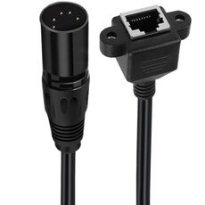 Cavo audio XLR 5 pin maschio a RJ45 femmina, lunghezza: 30 cm (nero)