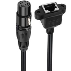 Cavo audio XLR 5 pin femmina a RJ45 femmina, lunghezza: 30 cm (nero)