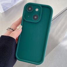 Per iPhone 15 Plus Custodia per telefono in TPU con foro preciso e telaio antiurto satinato (blu scuro)