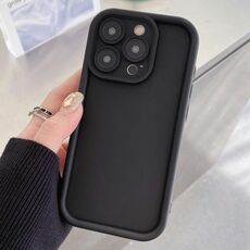 Per iPhone 14 Pro Custodia per telefono in TPU con foro preciso e telaio antiurto satinato (nero)