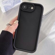 Per iPhone SE 2022/2020/8/7 Custodia per telefono in TPU con foro preciso e telaio antiurto satinato (nero)