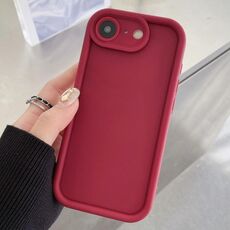 Per iPhone SE 2022/2020/8/7 Custodia per telefono in TPU con foro preciso e telaio antiurto satinato (rosso vino)