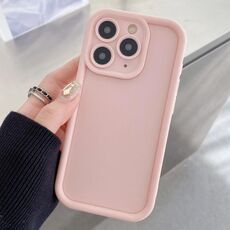 Per iPhone 11 Pro Max Custodia per telefono in TPU con foro preciso e telaio antiurto satinato (rosa chiaro)