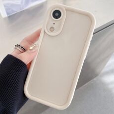 Per iPhone XR Custodia per telefono in TPU con foro preciso e telaio antiurto satinato (bianco)