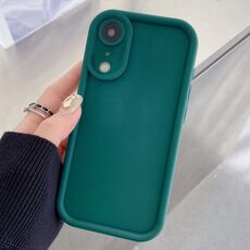 Per iPhone XR Custodia antiurto in TPU con foro preciso e cornice smerigliata (blu scuro)