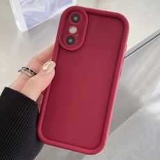 Per iPhone XS Max Custodia antiurto in TPU con foro preciso e cornice smerigliata (rosso vino)