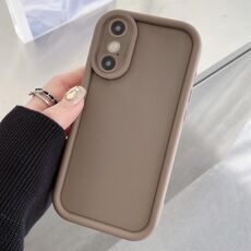 Per iPhone XS Max Custodia antiurto in TPU con foro preciso e cornice smerigliata (caffè)