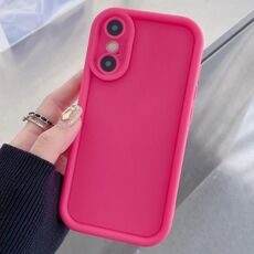 Per iPhone XS Max Custodia antiurto in TPU con foro preciso e cornice smerigliata (rosso rosa)