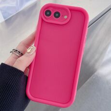 Per iPhone 8 Plus / 7 Plus Custodia per telefono in TPU con foro preciso e telaio antiurto satinato (rosso rosa)