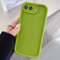 Per iPhone 8 Plus / 7 Plus Custodia per telefono in TPU con foro preciso e telaio antiurto satinato (verde fluorescente)