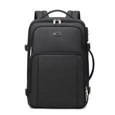 Zaino antifurto per laptop da lavoro Wiersaam Men, borsa per computer da 15,6 pollici con porte di ricarica USB e Type-C (nero)