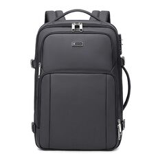 Zaino antifurto per laptop da lavoro Wiersaam Men, borsa per computer da 15,6 pollici con porte di ricarica USB e Type-C (grigio)