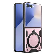 Per Samsung Galaxy Z Flip7 CD Texture Custodia magnetica per telefono (rosa)