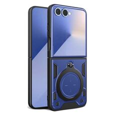 Per Samsung Galaxy Z Flip7 CD Texture Supporto Magnetico Custodia per Telefono (Blu)