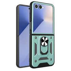 Per Samsung Galaxy Z Flip7 Armor Magnetic Bracket TPU+PC Custodia per telefono (verde)