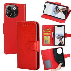 Per Tecno Pova 6 Neo 5G Custodia in pelle con texture cristallina (rosso)