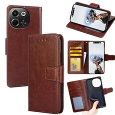 Per Tecno Pova 6 Neo 5G Custodia in pelle con texture cristallina (marrone)