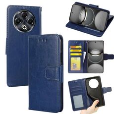Per Tecno Spark 30 4G Custodia in pelle con texture cristallina (blu reale)