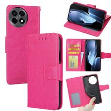 Per OnePlus Ace 5 / 5 Pro Custodia in pelle con texture di cristallo (rosso rosa)