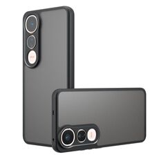Custodia per telefono in TPU ibrida per PC con foro preciso per vivo V50 Lite 5G / 4G (nero satinato)