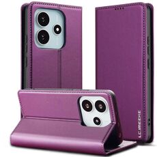 Per Redmi Note 14 4G 164,84 mm LC.IMEEKE L1 Series Custodia per telefono in PU con texture fine e smerigliata (viola)