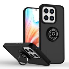 Per Honor X8c 4G Q Shadow 1 Series TPU Hybrid PC Phone Case con anello (nero + nero)