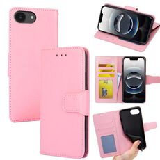 Per iPhone 16e Custodia per telefono in pelle con texture di cristallo (rosa)