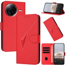 Per Redmi K80 Pro / Xiaomi Poco F7 Ultra Custodia per telefono in pelle con fibbia a motivo triangolare (rosso)