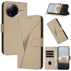 Per Redmi K80 Pro / Xiaomi Poco F7 Ultra Custodia in pelle con fibbia a motivo triangolare (oro)