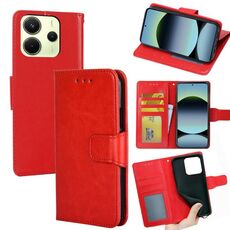 Per Redmi Note 14 4G 163,25 mm Custodia in pelle con texture di cristallo (rosso)