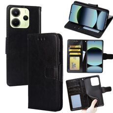 Per Redmi Note 14 4G 163,25 mm Custodia in pelle con texture di cristallo (nero)
