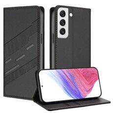 Per Samsung Galaxy S22 5G Custodia per telefono in pelle retrò con portafoglio multifunzionale in rilievo (nero)
