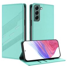Per Samsung Galaxy S22+ 5G Custodia per telefono in pelle retrò con portafoglio multifunzionale in rilievo (verde menta)
