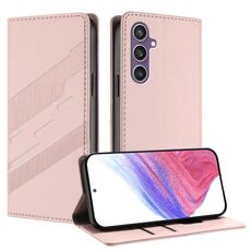 Per Samsung Galaxy S23 FE 5G Custodia per telefono in pelle retrò con portafoglio multifunzionale in rilievo (rosa)