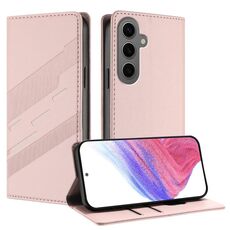 Per Samsung Galaxy S24+ 5G Custodia per telefono in pelle retrò con portafoglio multifunzionale in rilievo (rosa)