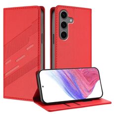 Per Samsung Galaxy S25+ 5G Custodia per telefono in pelle retrò con portafoglio multifunzionale in rilievo (rosso)