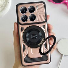 Per Xiaomi 15 Pro Armor Supporto Rotante MagSafe Custodia per Telefono (Oro Rosa)