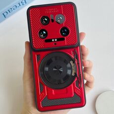 Per Xiaomi 14 Ultra Armor Supporto Rotante MagSafe Custodia per Telefono (Rosso)