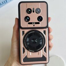 Per Xiaomi 14 Ultra Armor Supporto Rotante MagSafe Custodia per Telefono (Oro Rosa)
