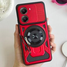 Per Xiaomi Poco X7 Pro 5G Armor Rotating Holder MagSafe Custodia per telefono (rosso)
