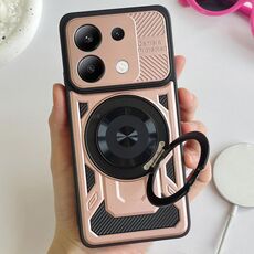 Per Redmi Note 13 Pro 5G Global Armor Supporto Rotante MagSafe Custodia per Telefono (Oro Rosa)