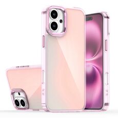 Custodia per telefono con placcatura sfumata per iPhone 16 Plus (rosa)