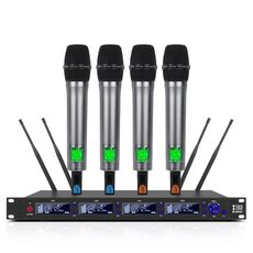 Sistema di microfono wireless M6604S-H Diversity Microfono palmare UHF a 4 canali