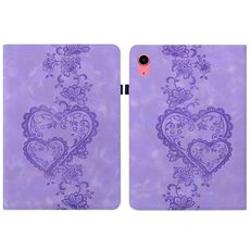 Per iPad 2025/2022 Custodia per tablet intelligente in pelle goffrata Love Hearts (viola)