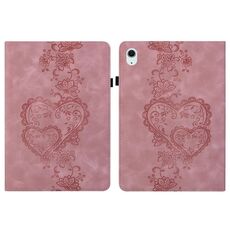 Per iPad Air 11 2025/2024 Custodia per tablet intelligente in pelle goffrata con cuoricini (rosa)