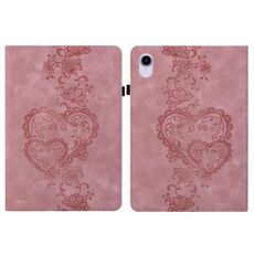 Per iPad mini 6 / mini 2024 Custodia per tablet intelligente in pelle goffrata con cuoricini (rosa)